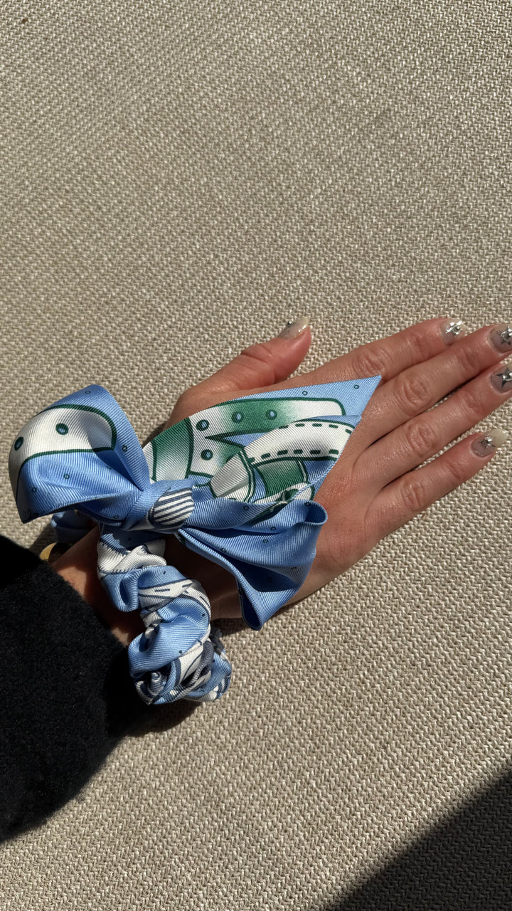 HERMES Bella chouchou bleu