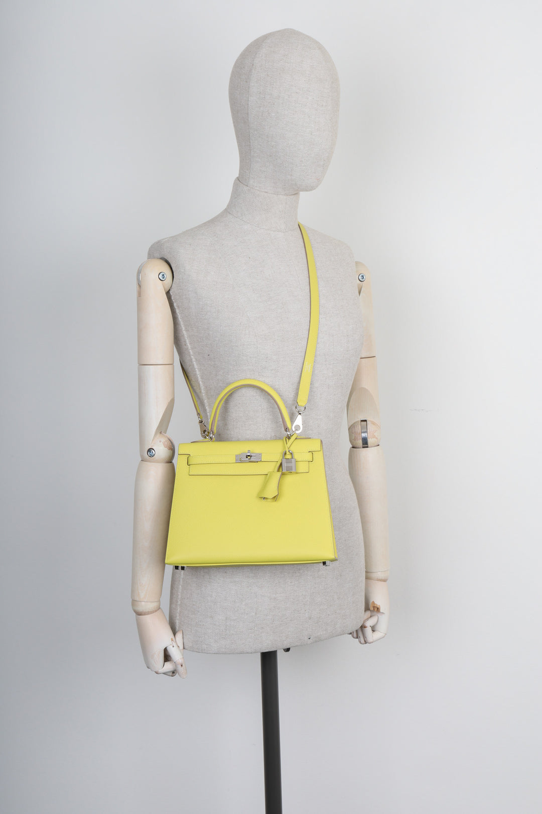 HERMÈS Kelly 25 Epsom Sellier Citron Vert