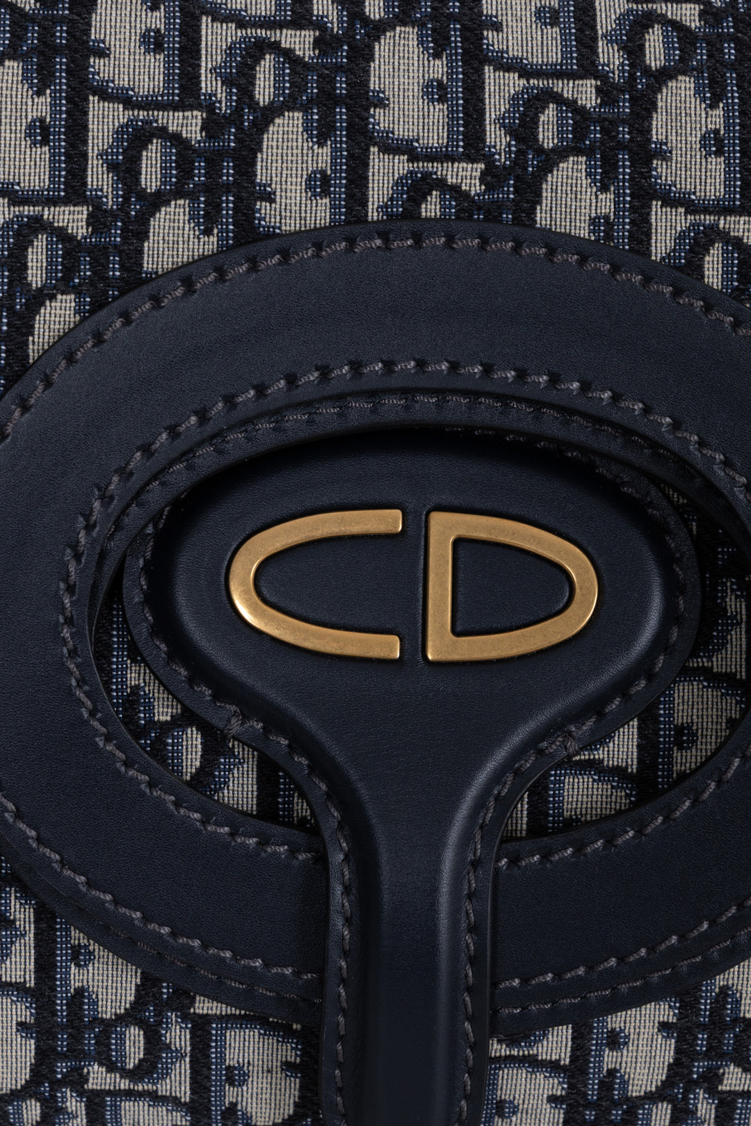 CHRISTIAN DIOR Foldable Clutch Oblique Canvas Blue