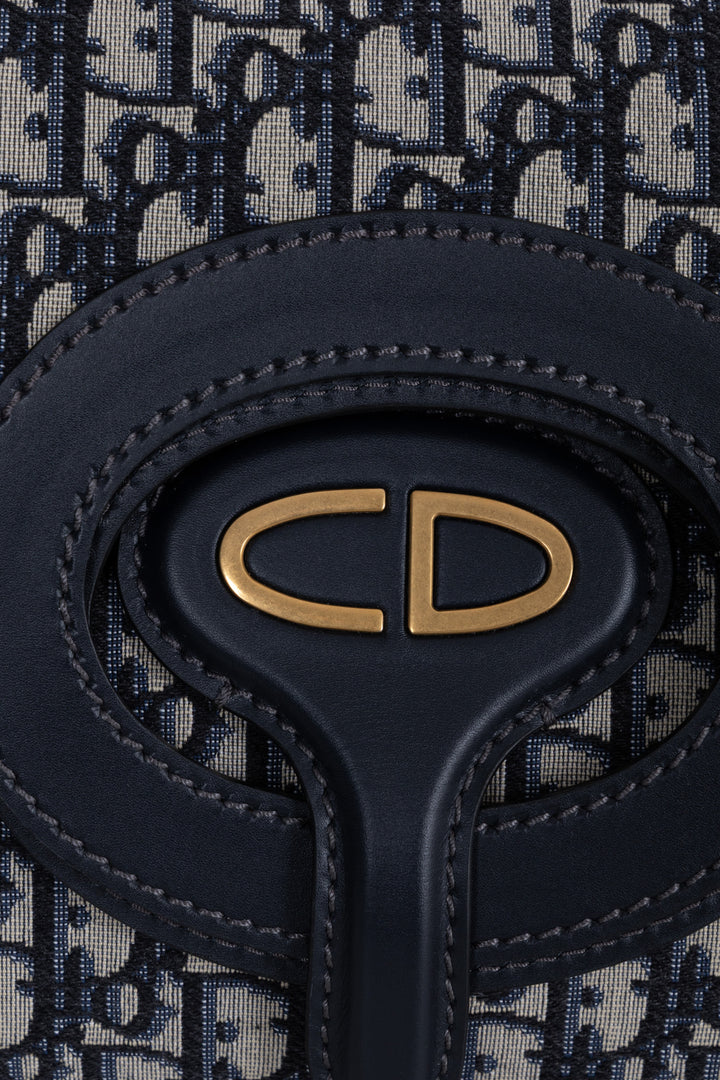 CHRISTIAN DIOR Foldable Clutch Oblique Canvas Blue