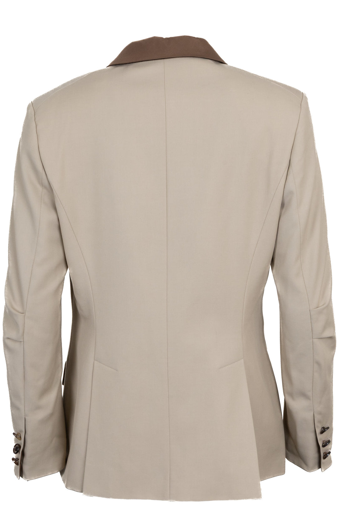 HERMÈS Vintage Contrast Collar Blazer Jacket Beige