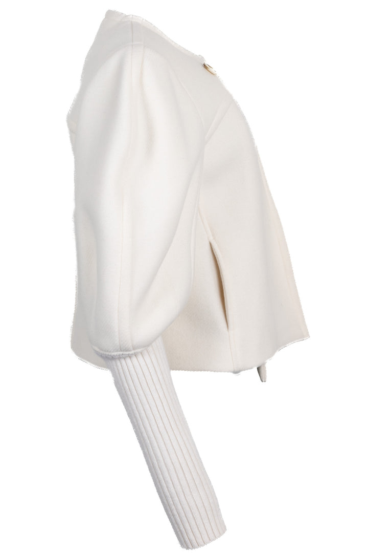 CHLOÉ Veste à deux boutons en laine blanc cassé
