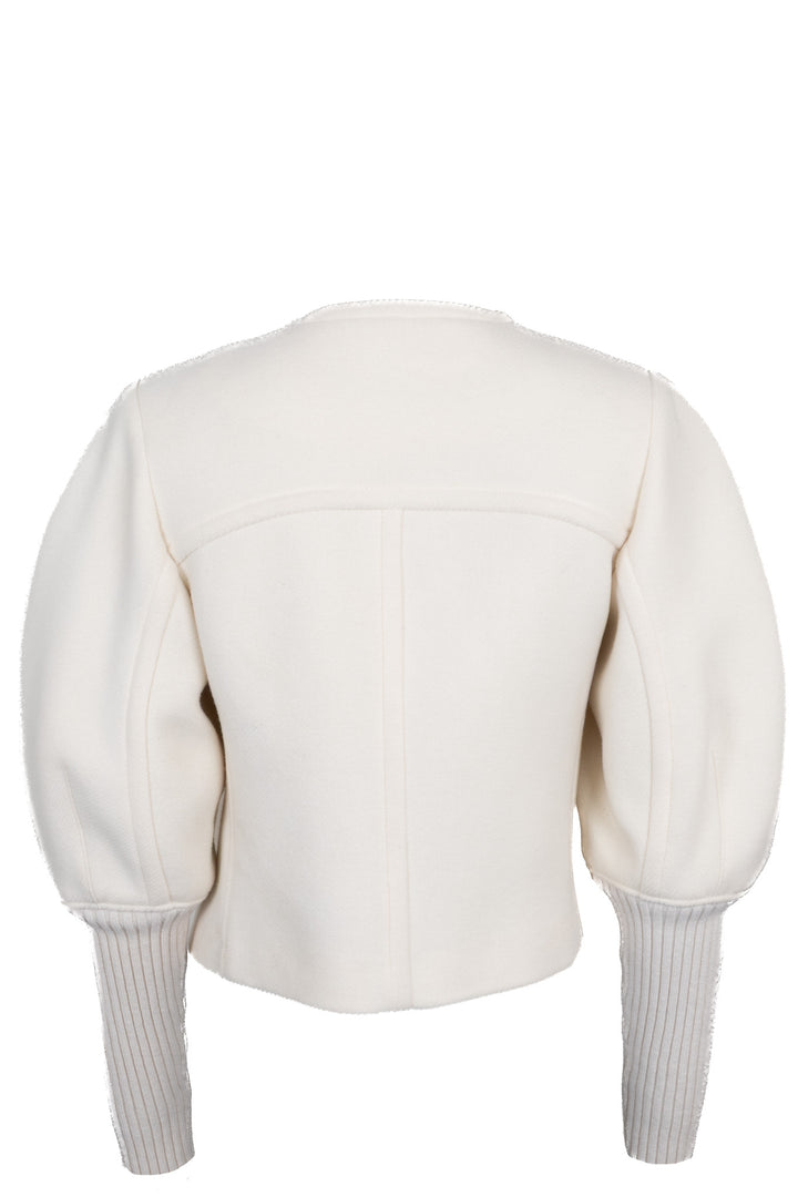 CHLOÉ Veste à deux boutons en laine blanc cassé