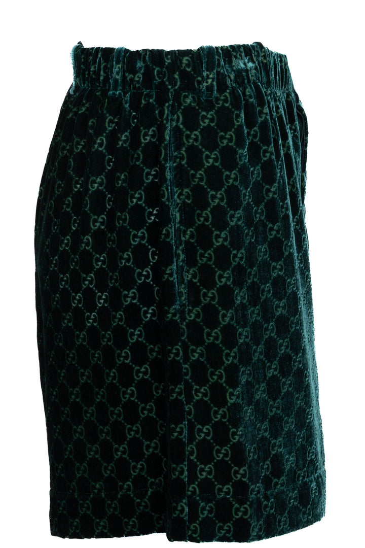 GUCCI GG Shorts Velvet Moss Green