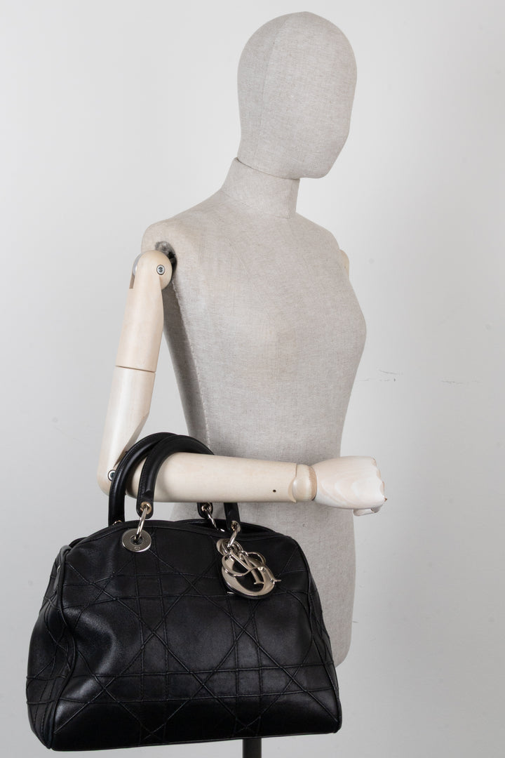 CHRISTIAN DIOR Granville Cannage Bowling Lady Dior Black