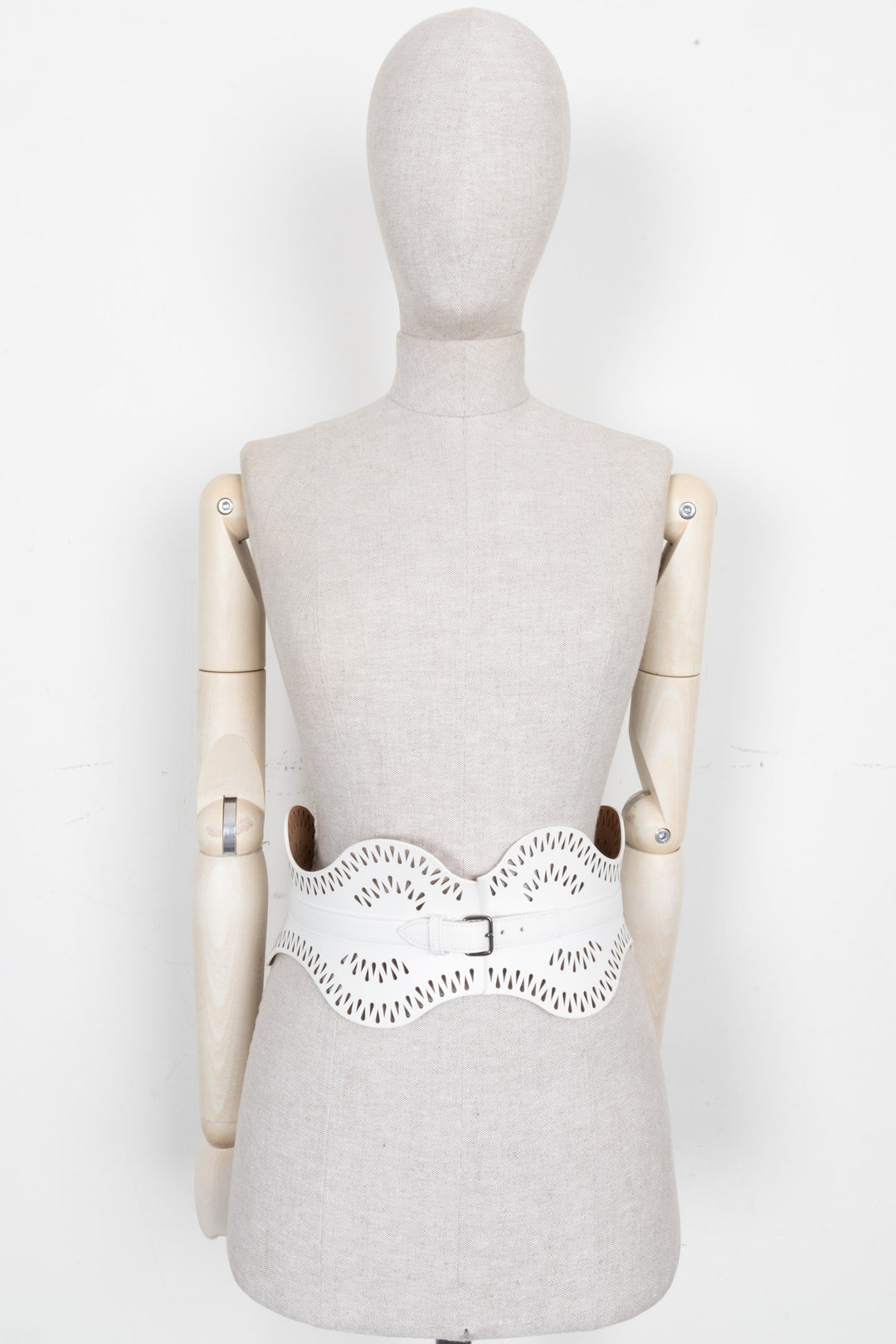 ALAÏA Laser Cut Belt White
