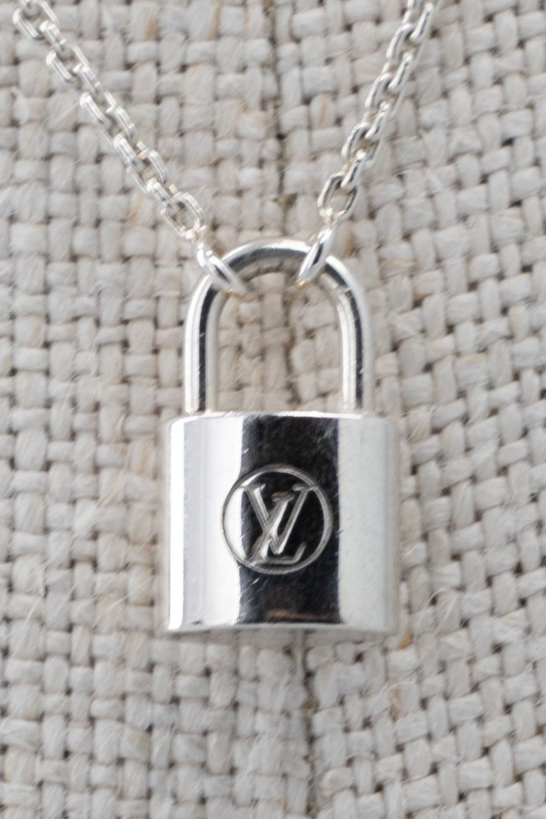 LOUIS VUITTON Lockit Necklace Silver