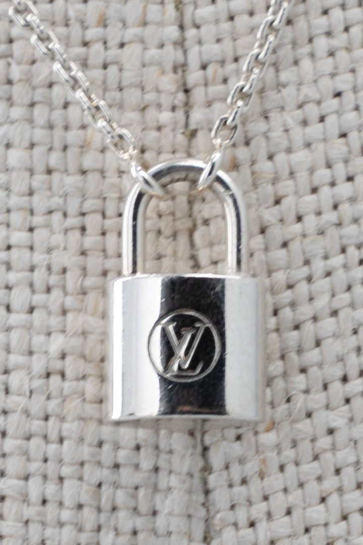 LOUIS VUITTON Lockit Necklace Silver