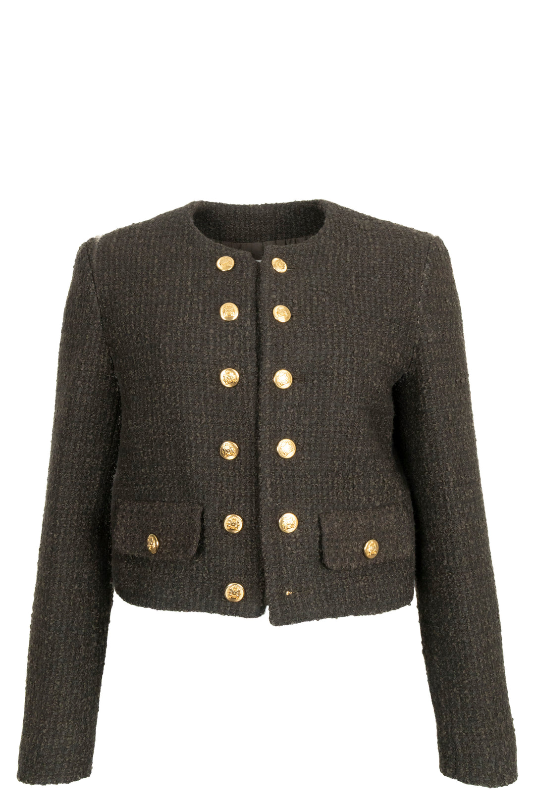 CÉLINE Chasseur Jacket Bouclé Tweed Khaki