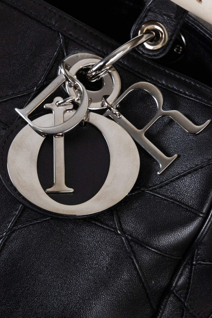 CHRISTIAN DIOR Granville Cannage Bowling Lady Dior Black
