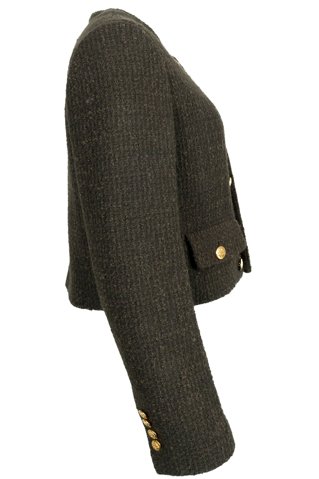 CÉLINE Chasseur Jacket Bouclé Tweed Khaki