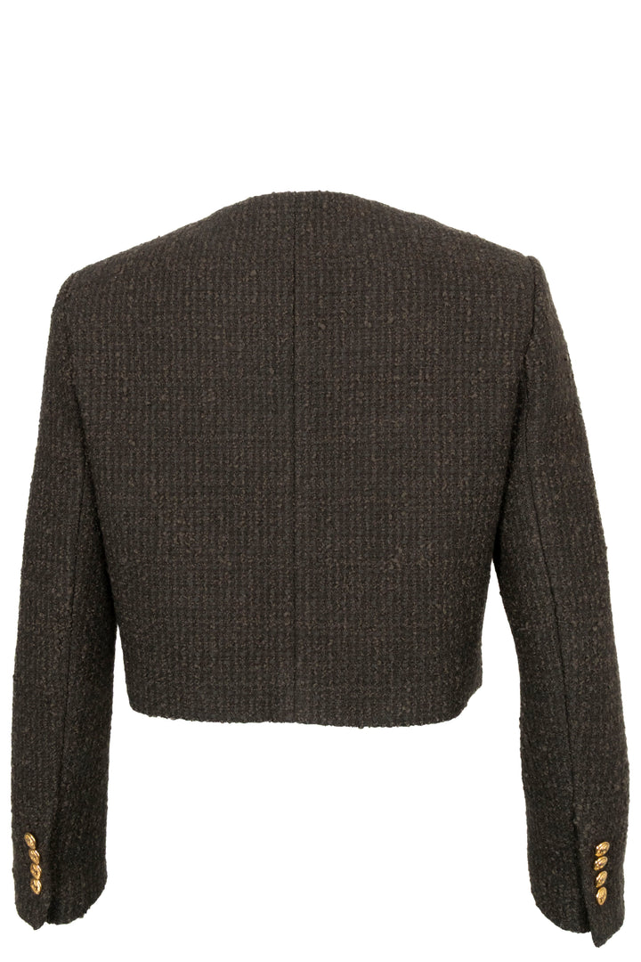 CÉLINE Chasseur Jacket Bouclé Tweed Khaki