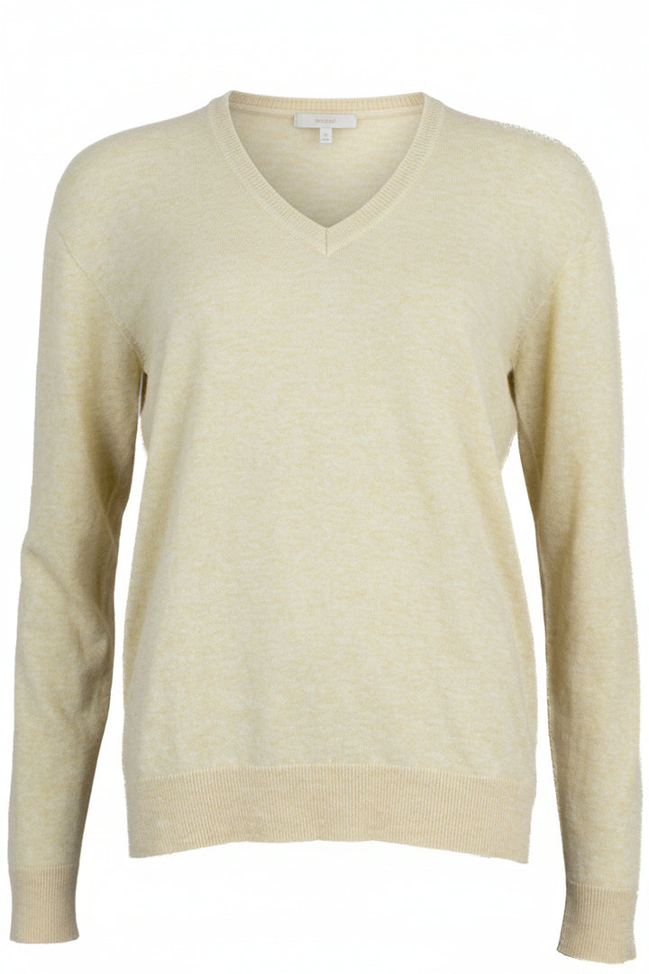 THE ROW V-Neck Knit Sweater Cashmere Yellow