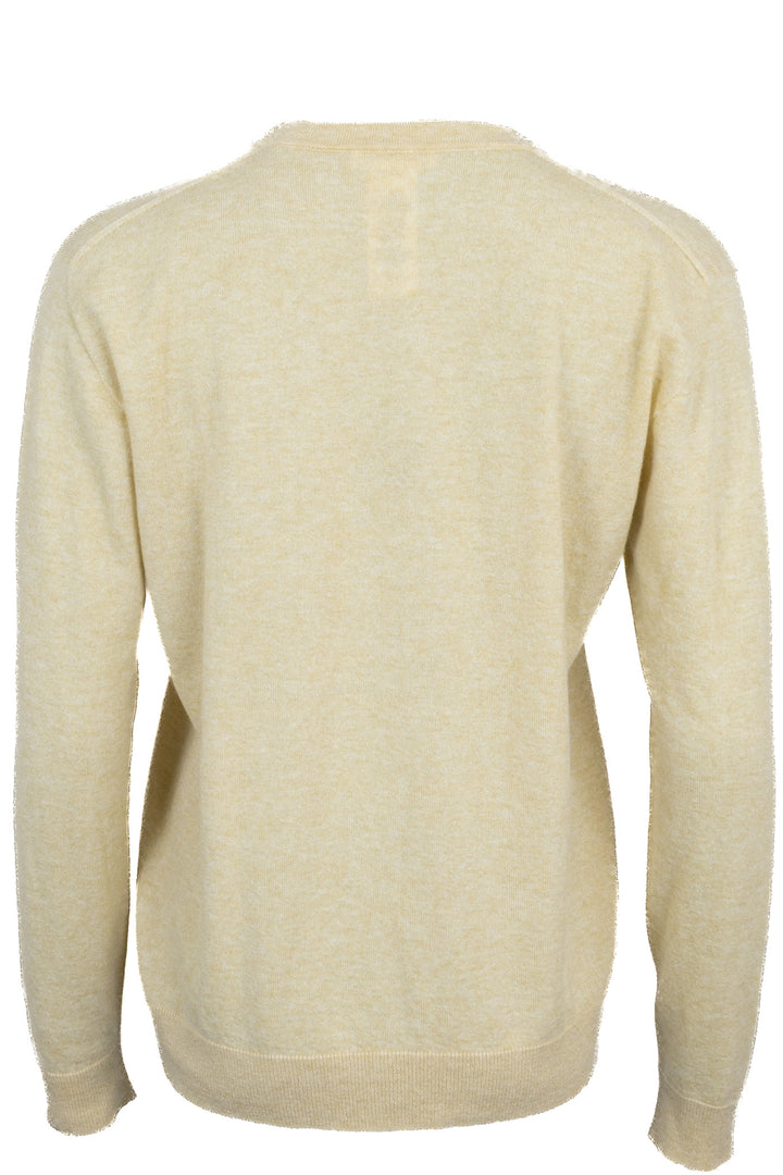 THE ROW V-Neck Knit Sweater Cashmere Yellow