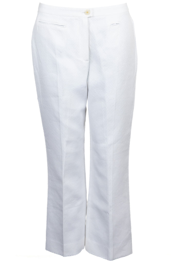 CHANEL 2002 CC Buttoned Structured Trousers White