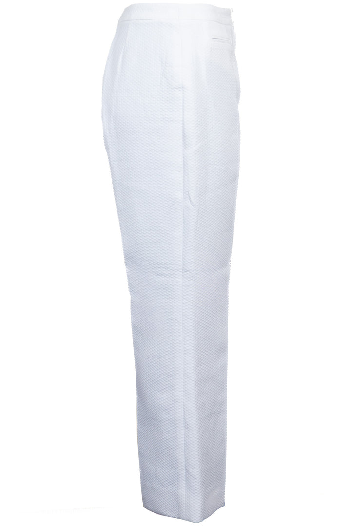 CHANEL 2002 CC Buttoned Structured Trousers White