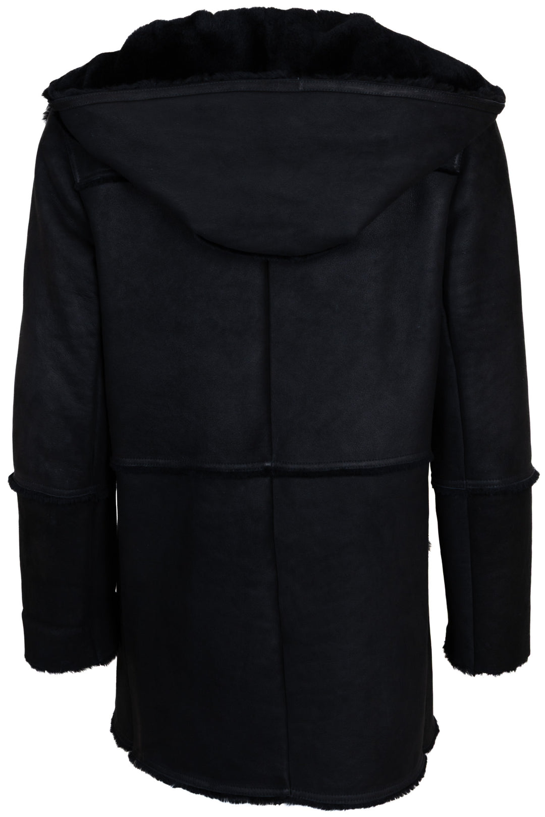 MAX MARA Manteau court à capuche en shearling noir