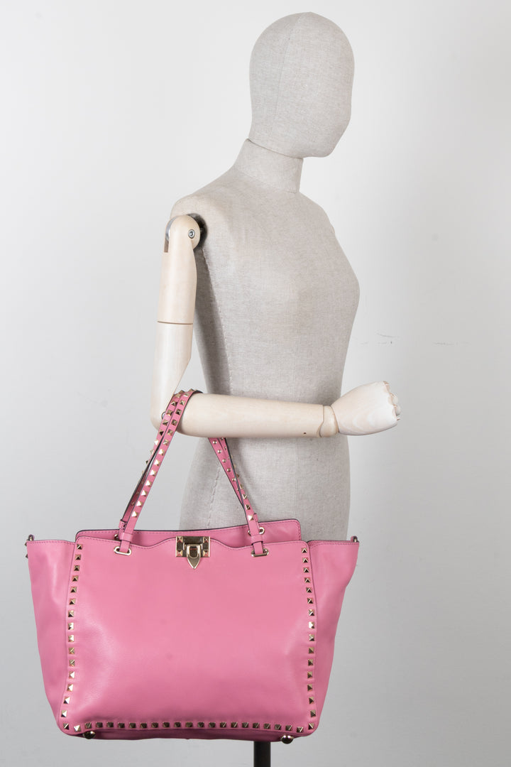 VALENTINO Rockstud Soft Tote Medium Pink