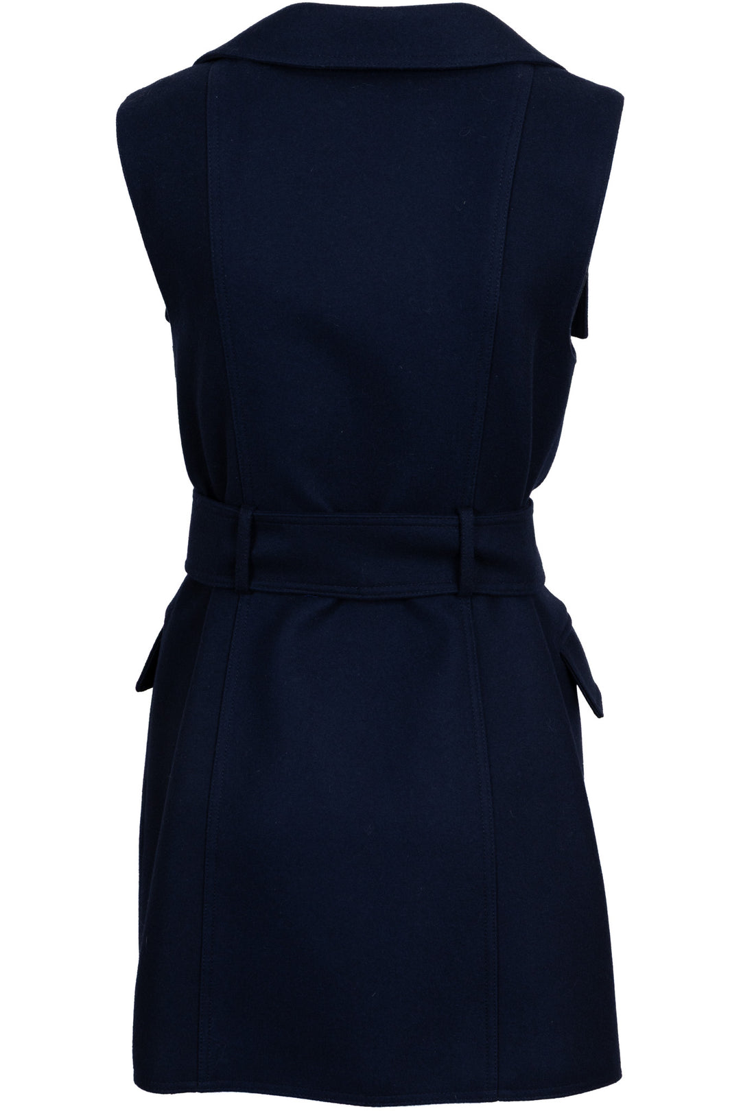 BALMAIN Double Breasted Sleeveless Vest Wool Navy