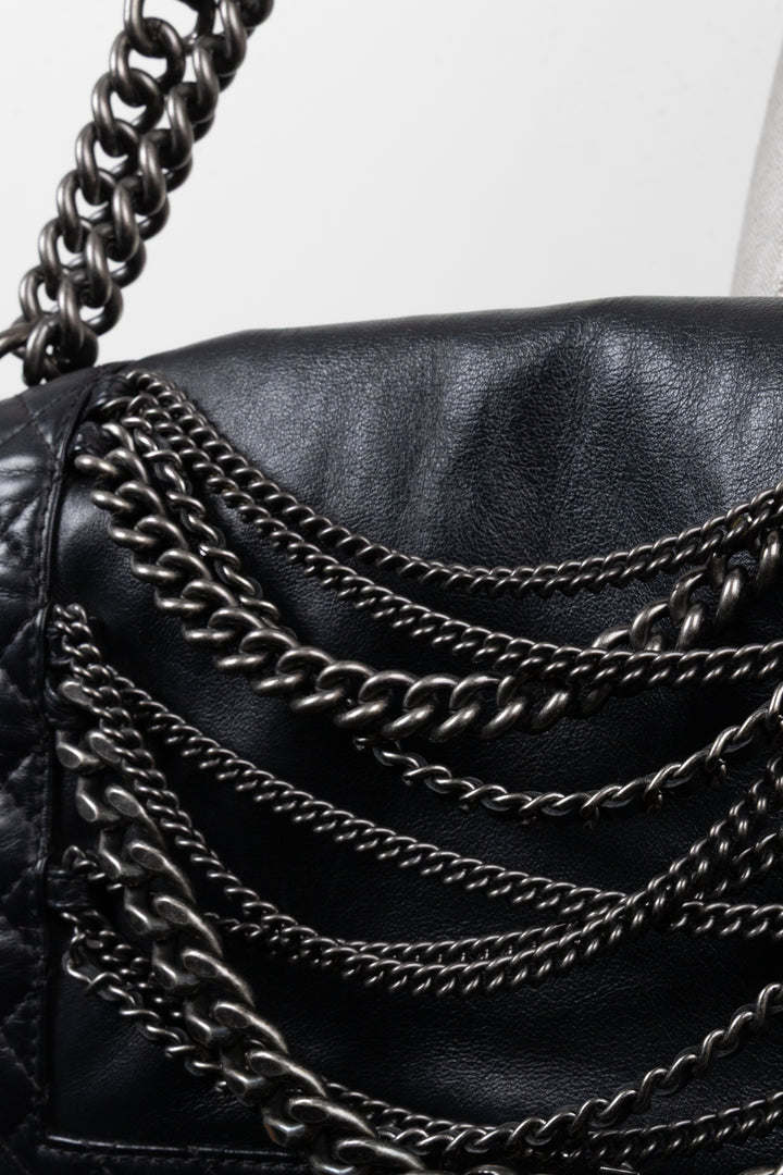CHANEL Boy Bag Enchained Leather Black