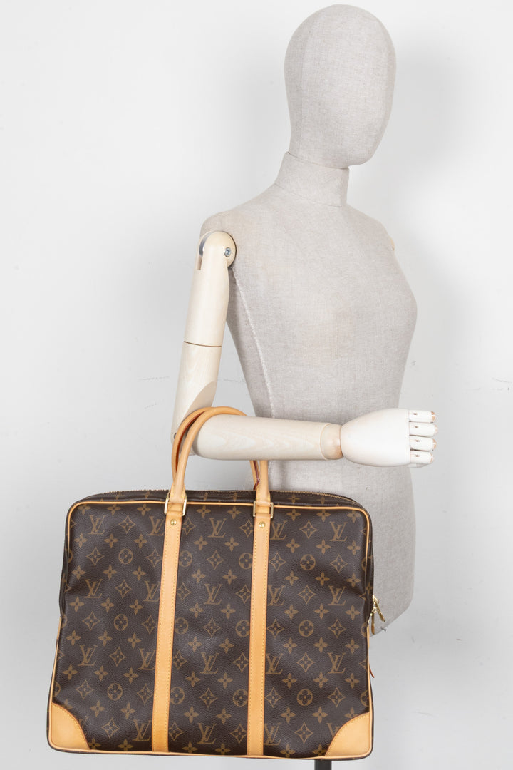 LOUIS VUITTON Porte Documents Voyage Briefcase MNG Canvas