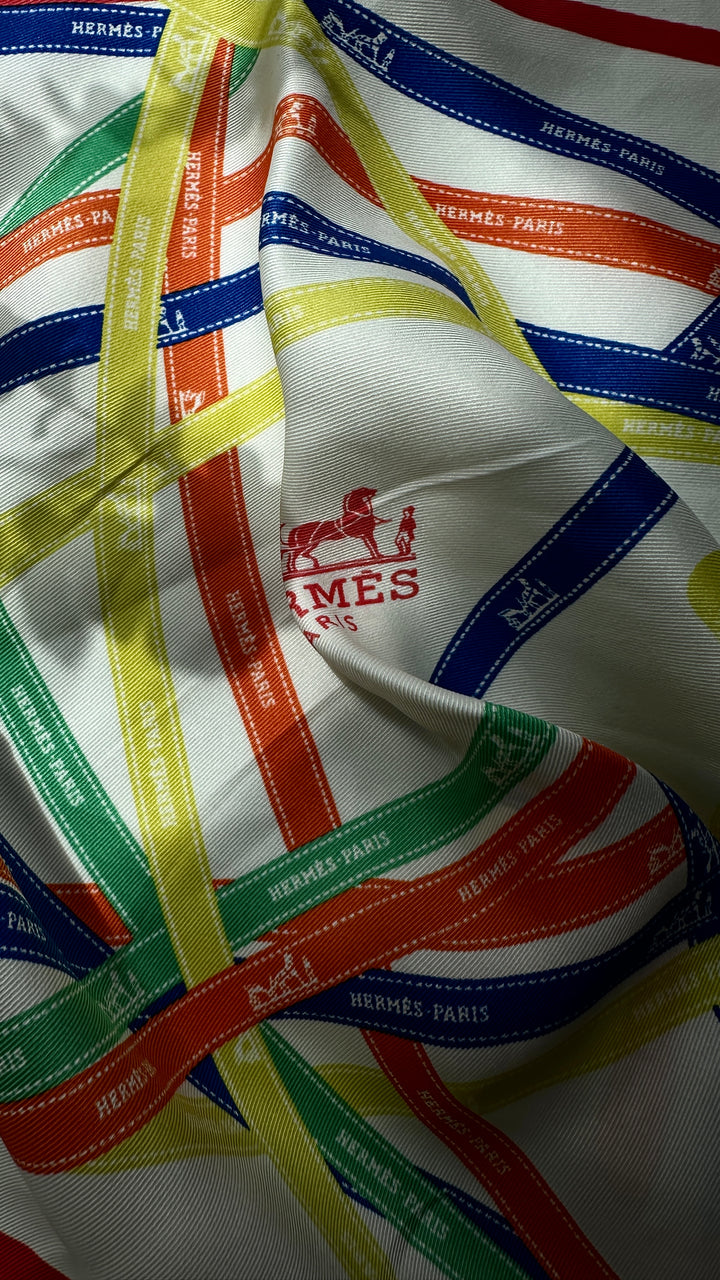 HERMÈS Triangle Scarf Silk Bolduc