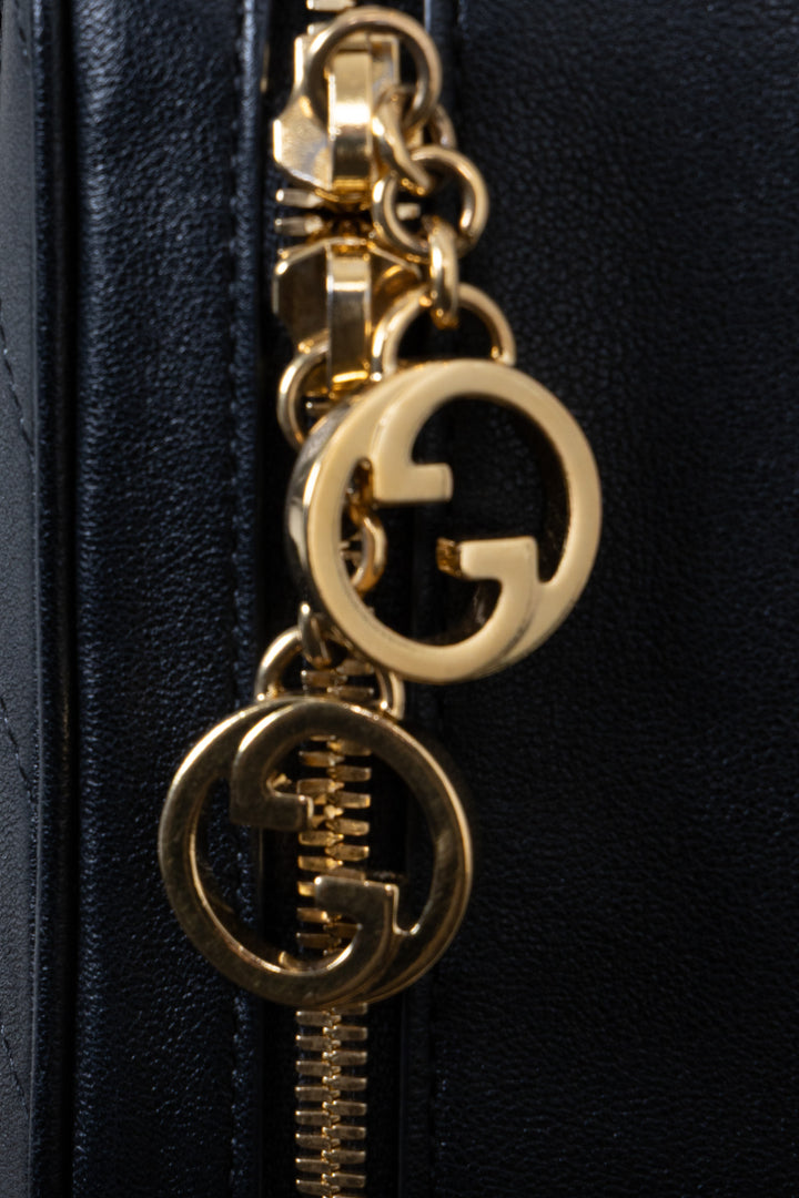 GUCCI Blondie Sac Porté Main G Entrelacés Cuir Noir