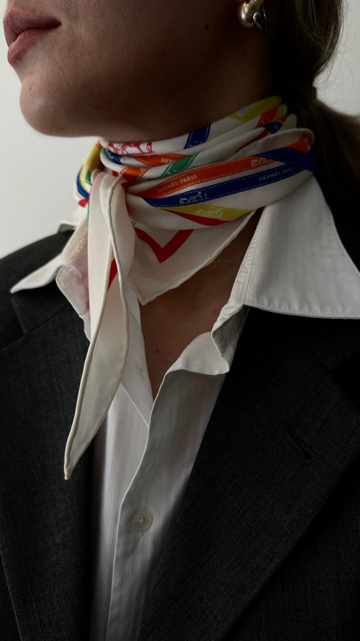 HERMÈS Triangle Scarf Silk Bolduc