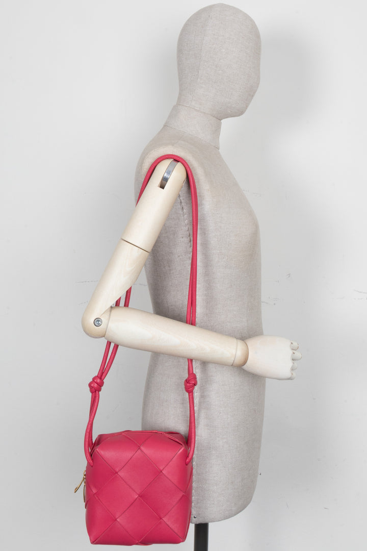BOTTEGA VENETA Cassette Camera Bag Leather Pink