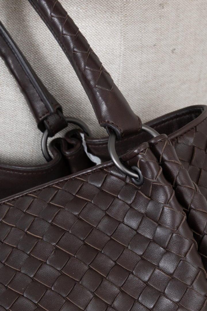 BOTTEGA VENETA Intrecciato Shoulder Bag Brown