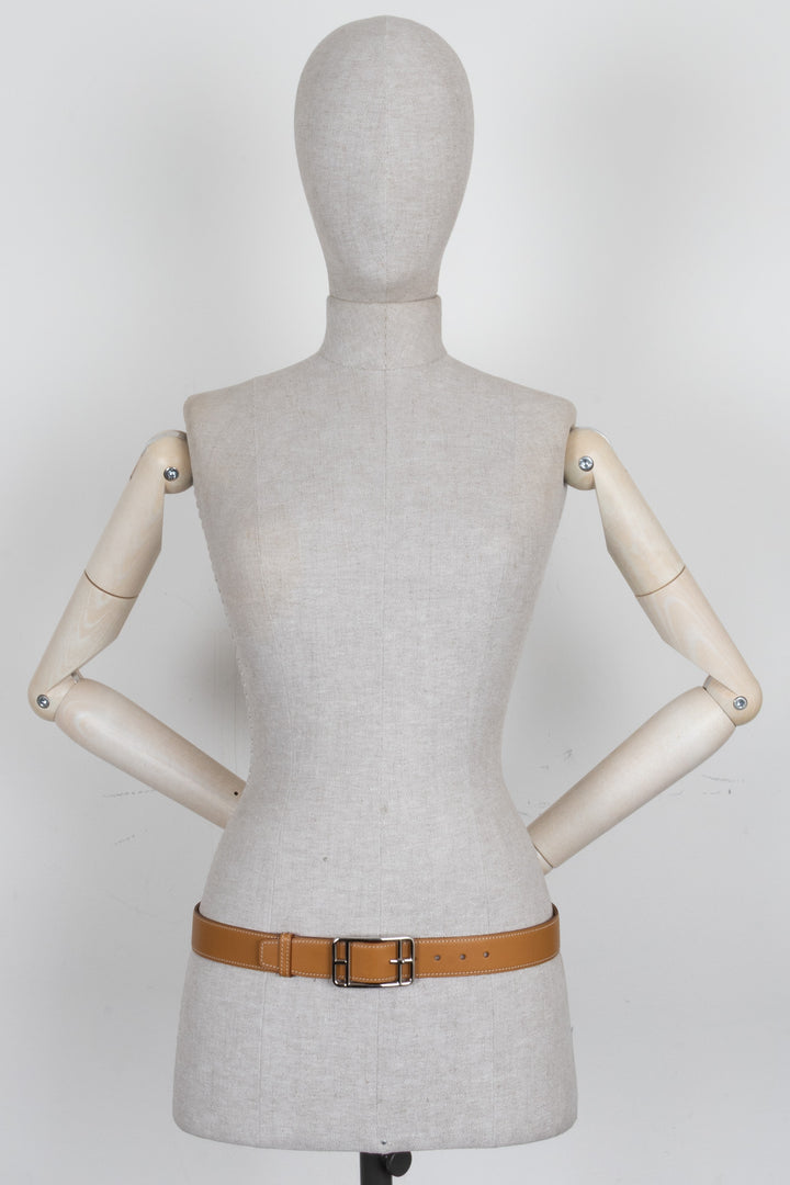 HERMÈS Cape Cod 32 Ceinture Vachette Naturelle