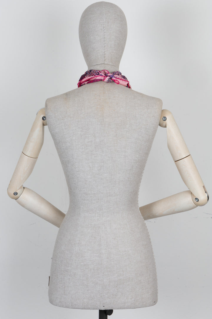HERMÈS Fleurs et Papillons 45 Carré Silk Pink