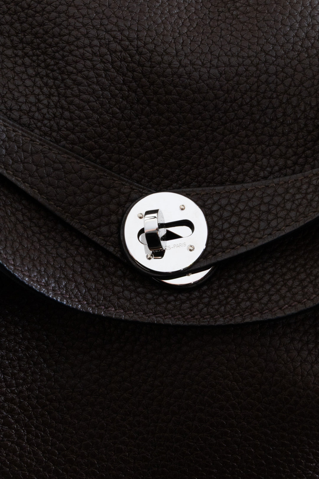HERMÈS Lindy 30 Clemence Chocolate Palladium