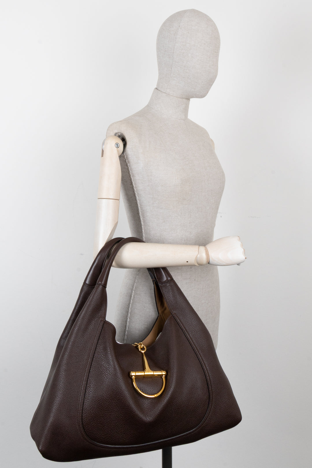 GUCCI Softbit Maxi Shoulder Bag Brown