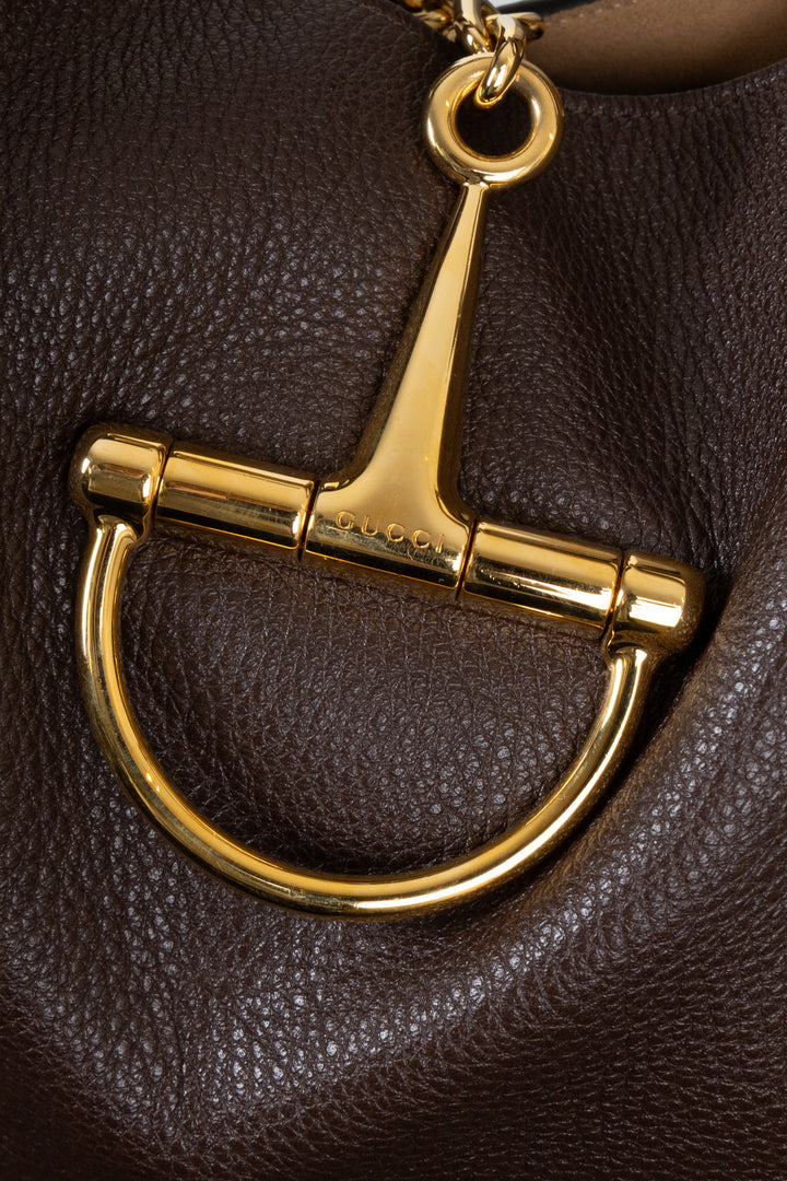 GUCCI Softbit Maxi Shoulder Bag Brown