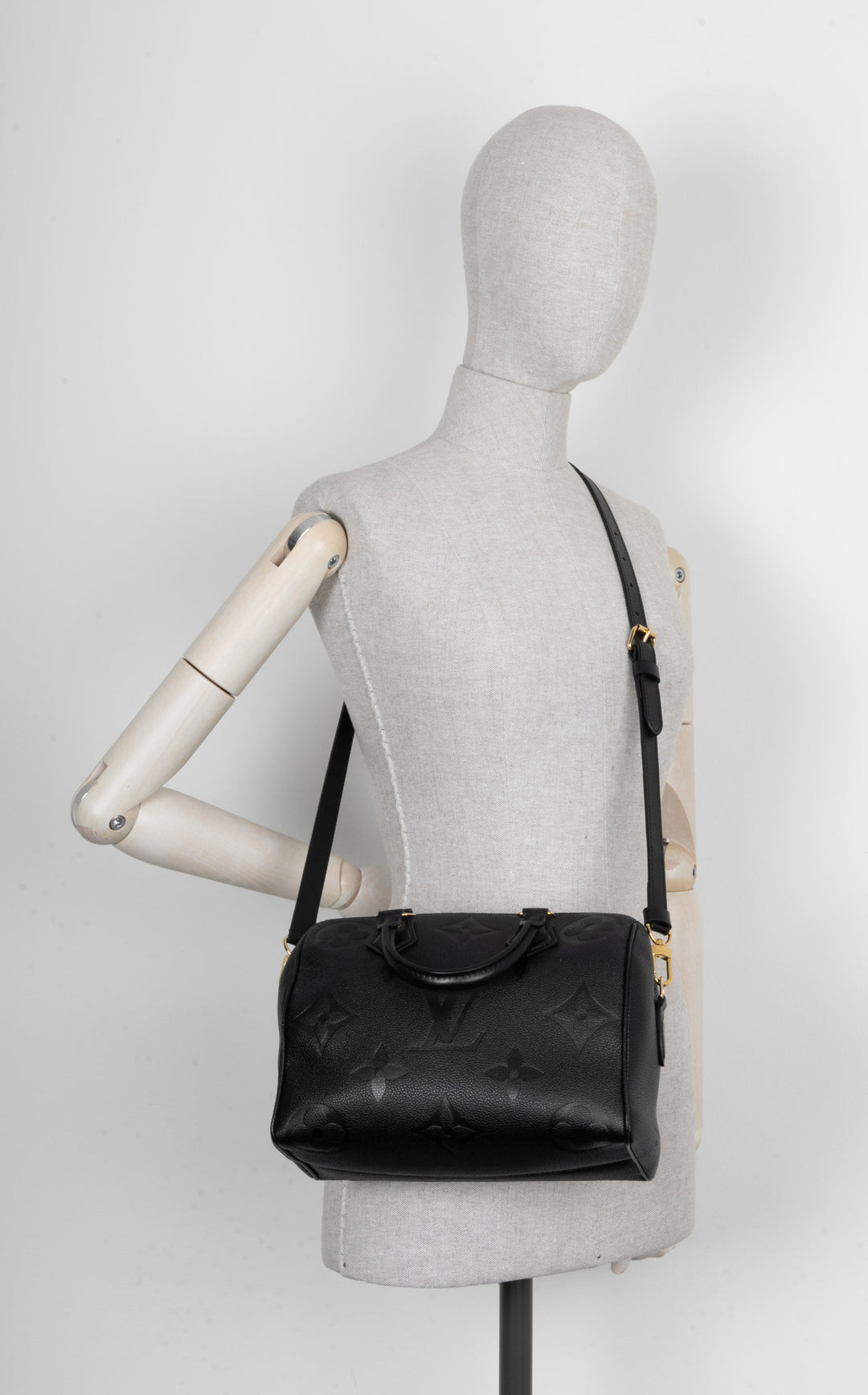 LOUIS VUITTON Speedy 25 Bandoulière MNG Empreinte Noir