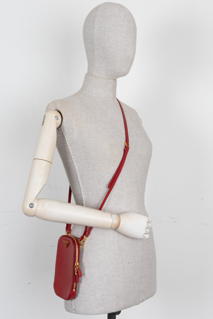 PRADA Phone Case Saffiano Red