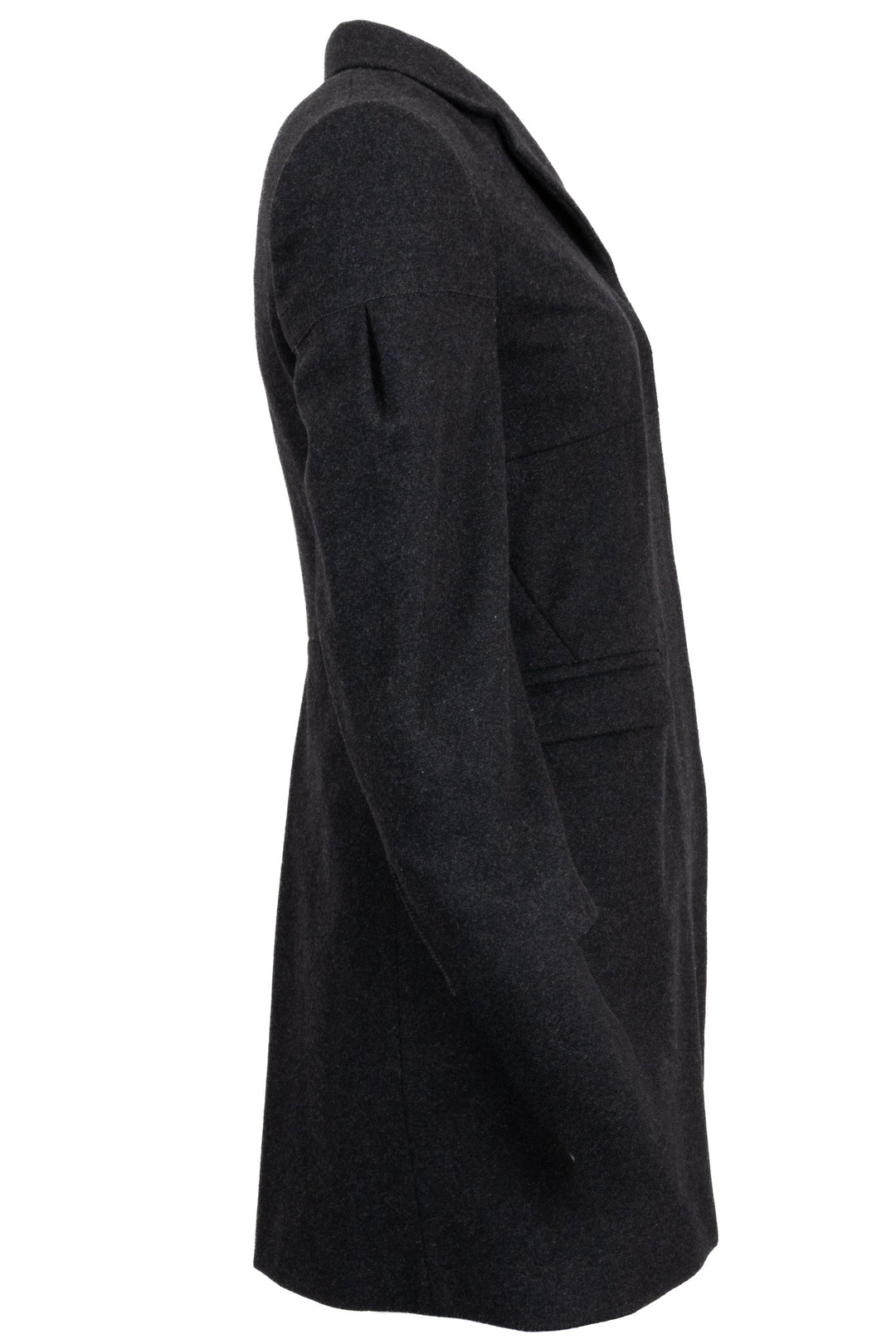 MIU MIU Manteau Court à Rabat Laine Anthracite