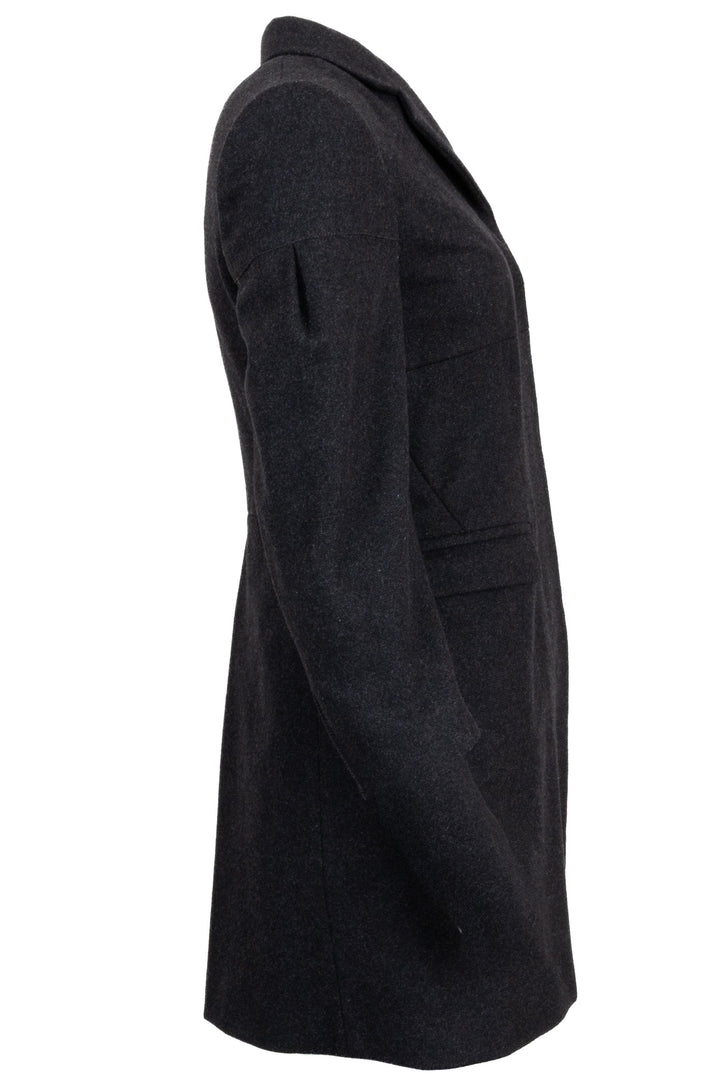 MIU MIU Manteau Court à Rabat Laine Anthracite