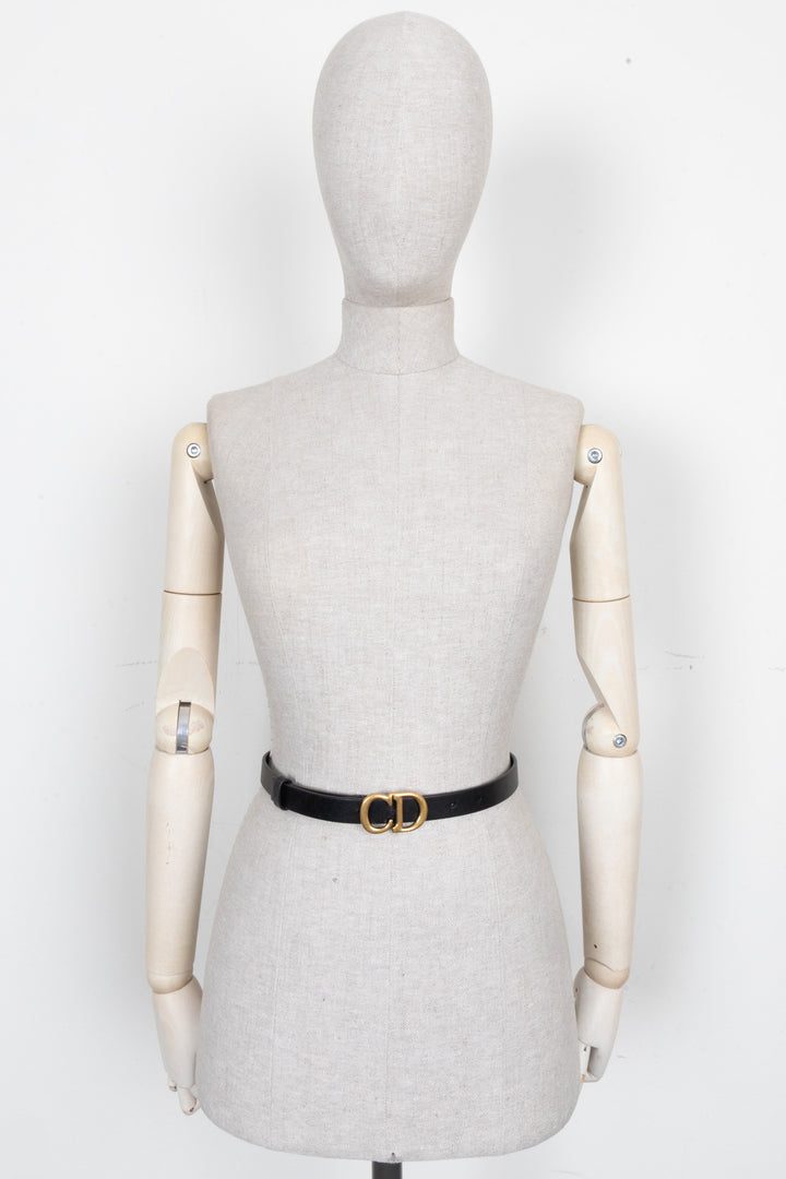CHRISTIAN DIOR Saddle Belt Black