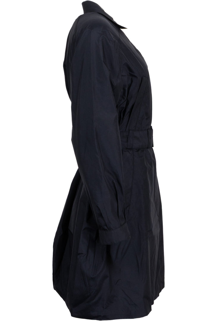 PRADA Trench-coat ceinturé en soie bleu marine