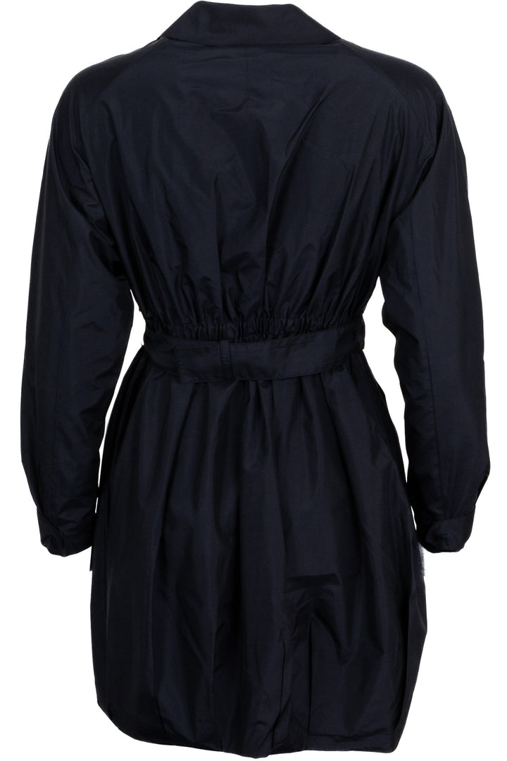 PRADA Trench-coat ceinturé en soie bleu marine