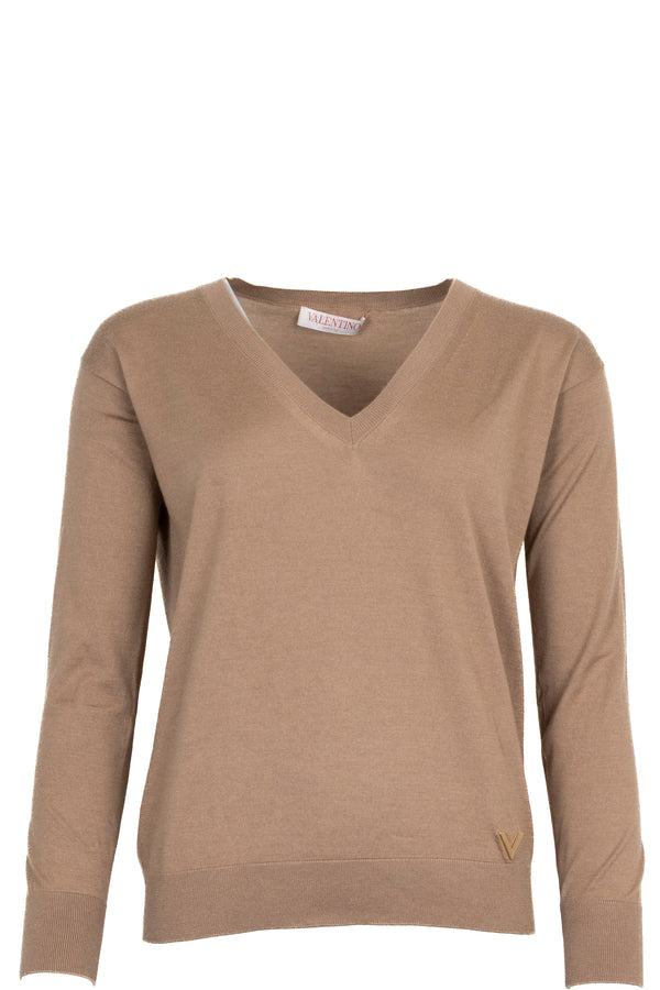 VALENTINO V-Neck Knit Brown