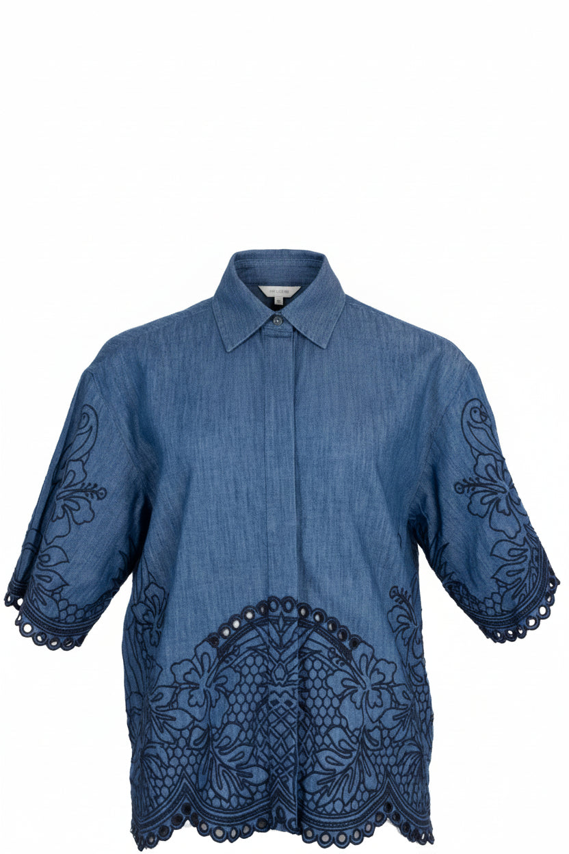 ZIMMERMANN Chemise en jean bleu