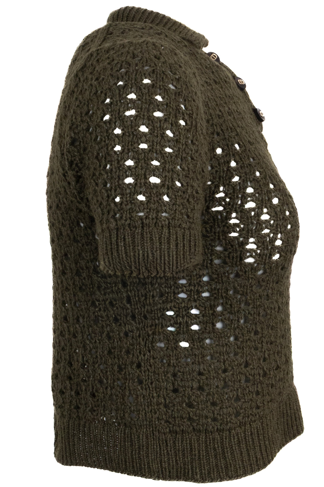 Polo en maille à boutons Christian Dior CD Olive