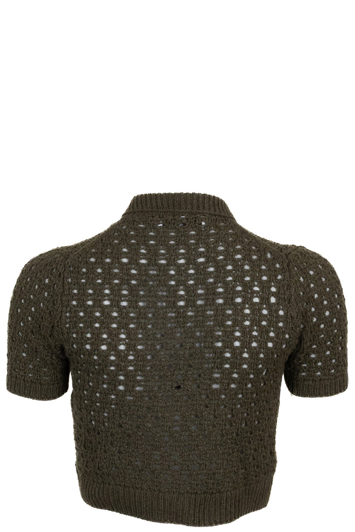 Polo en maille à boutons Christian Dior CD Olive