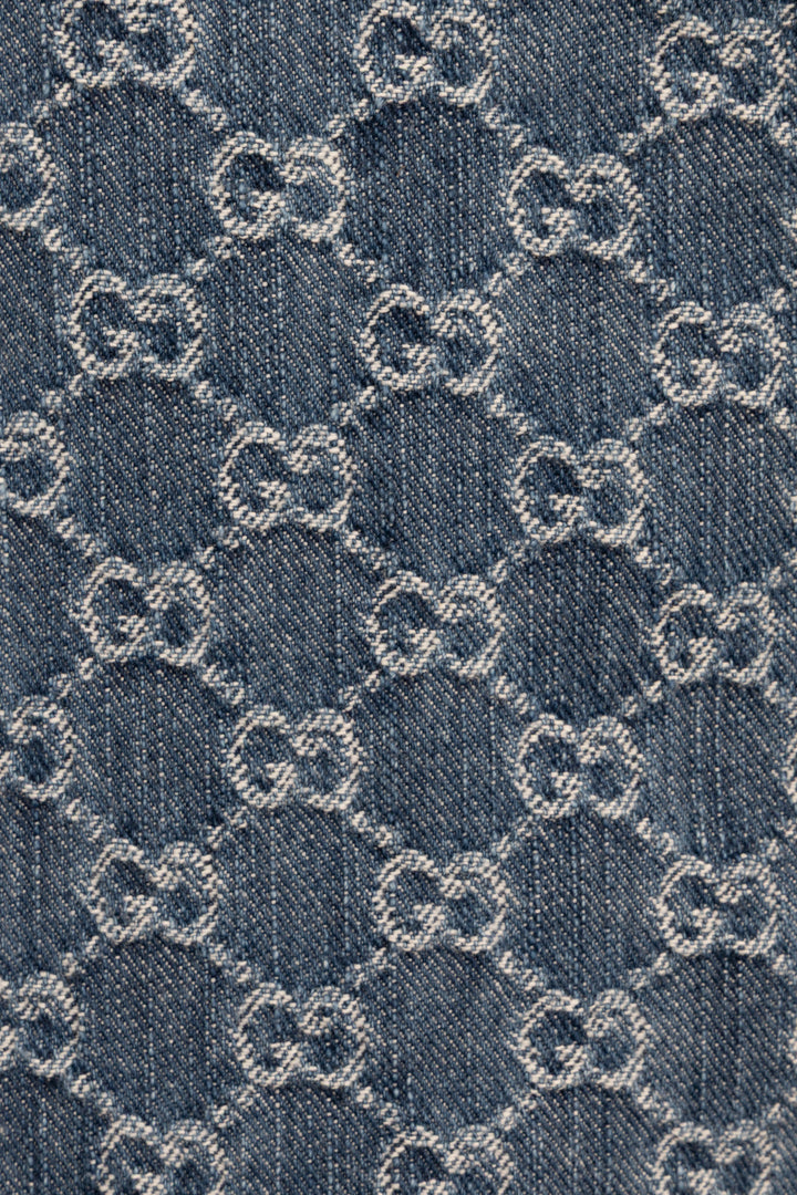 GUCCI Jupe plissée en jean GG Supreme bleue