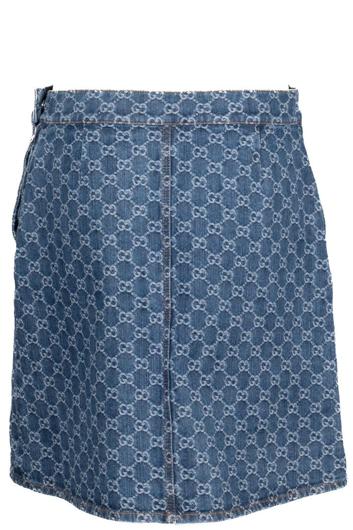 GUCCI Jupe plissée en jean GG Supreme bleue