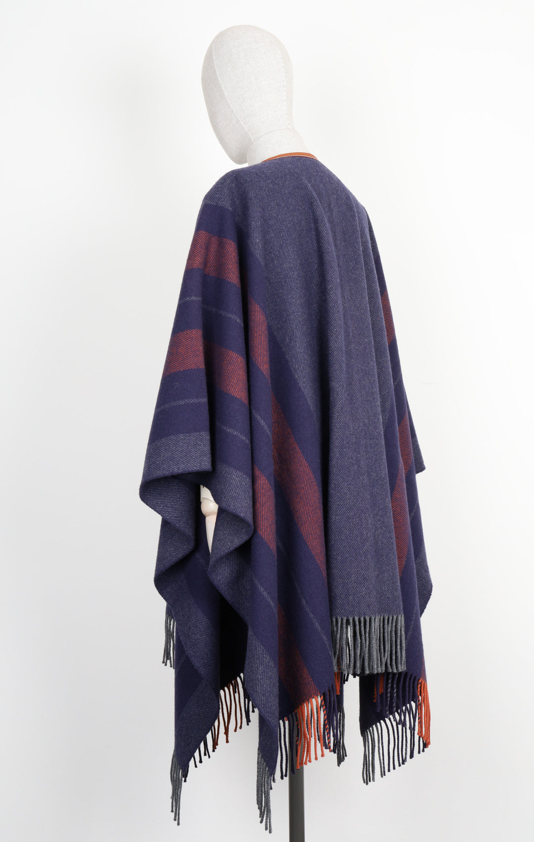 HERMÈS Poncho Rocabar Wool Blue