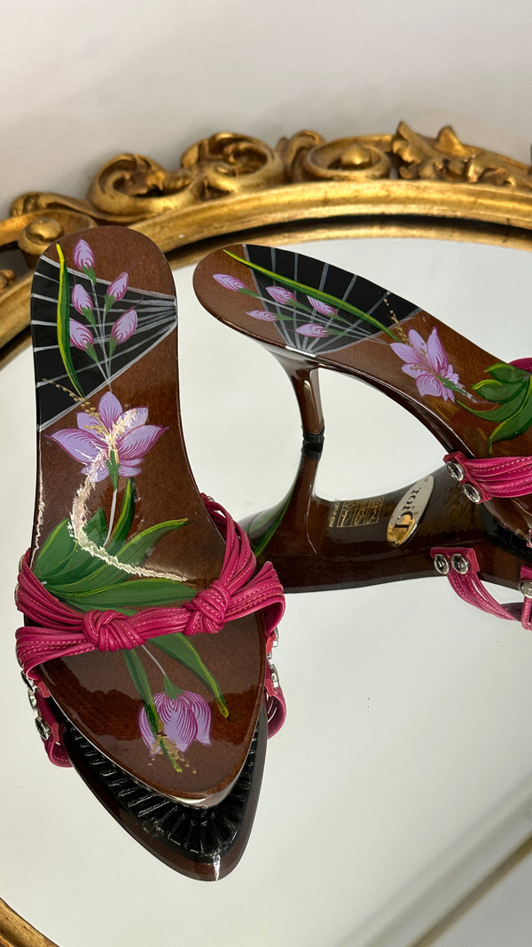 CHRISTIAN DIOR Wooden Heels Brown